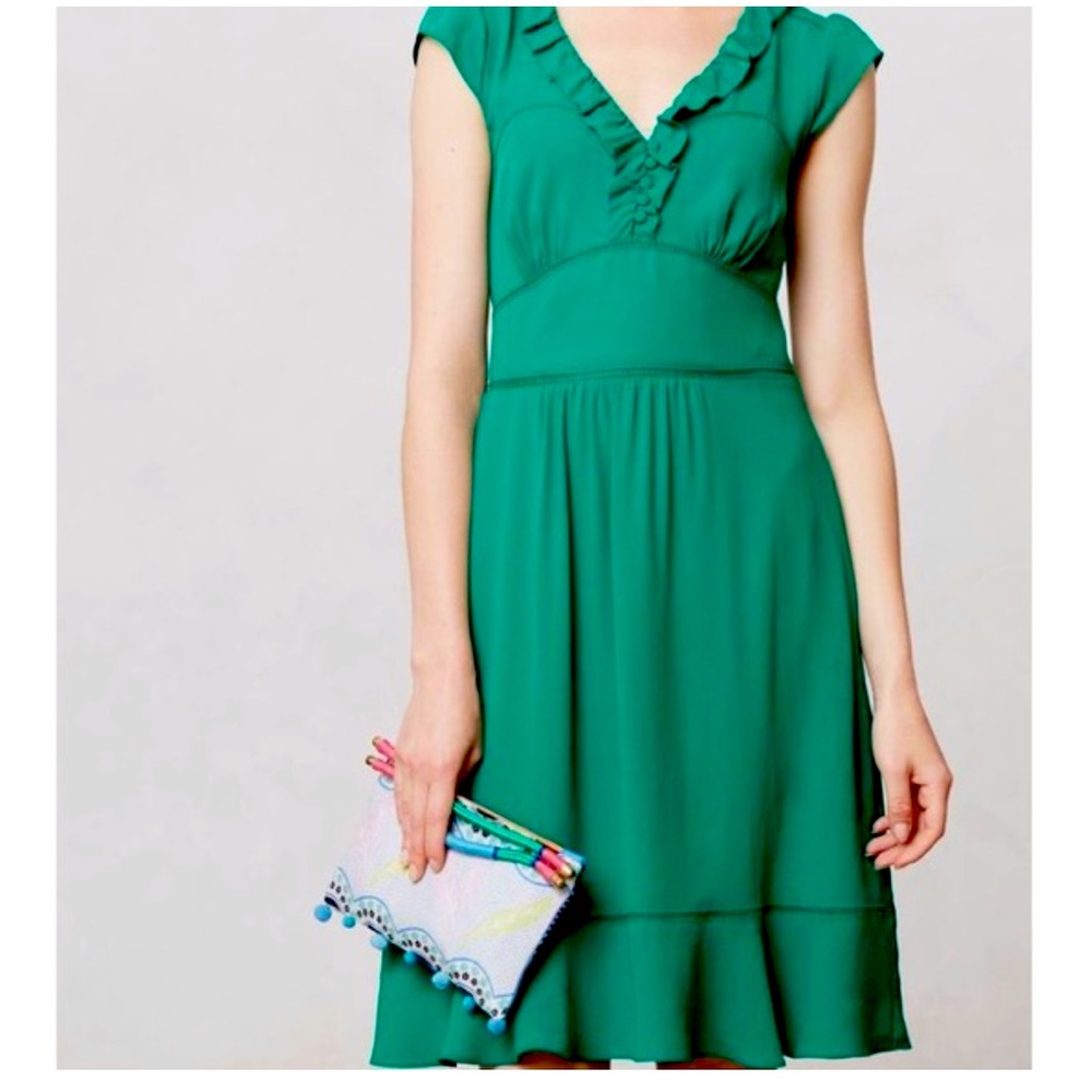 Anthropologie Maeve green dress